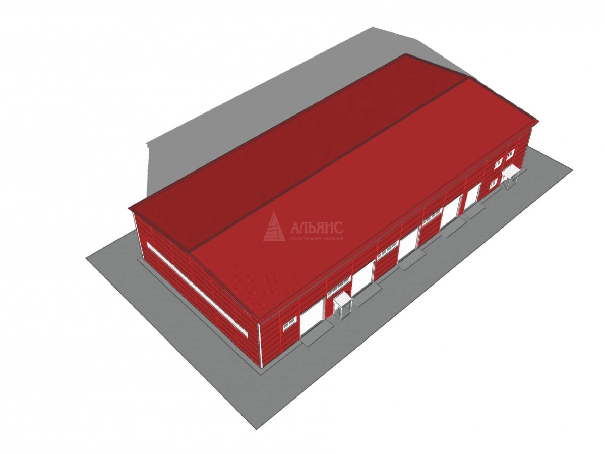 3D визуализация Производственное здание из сэндвич-панелей - фото 10