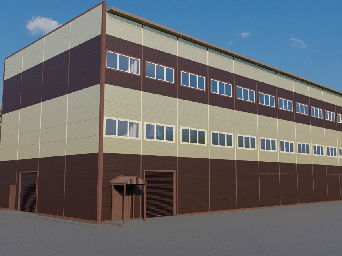 3D визуализация Склад-ангар из сэндвич-панелей - фото 5