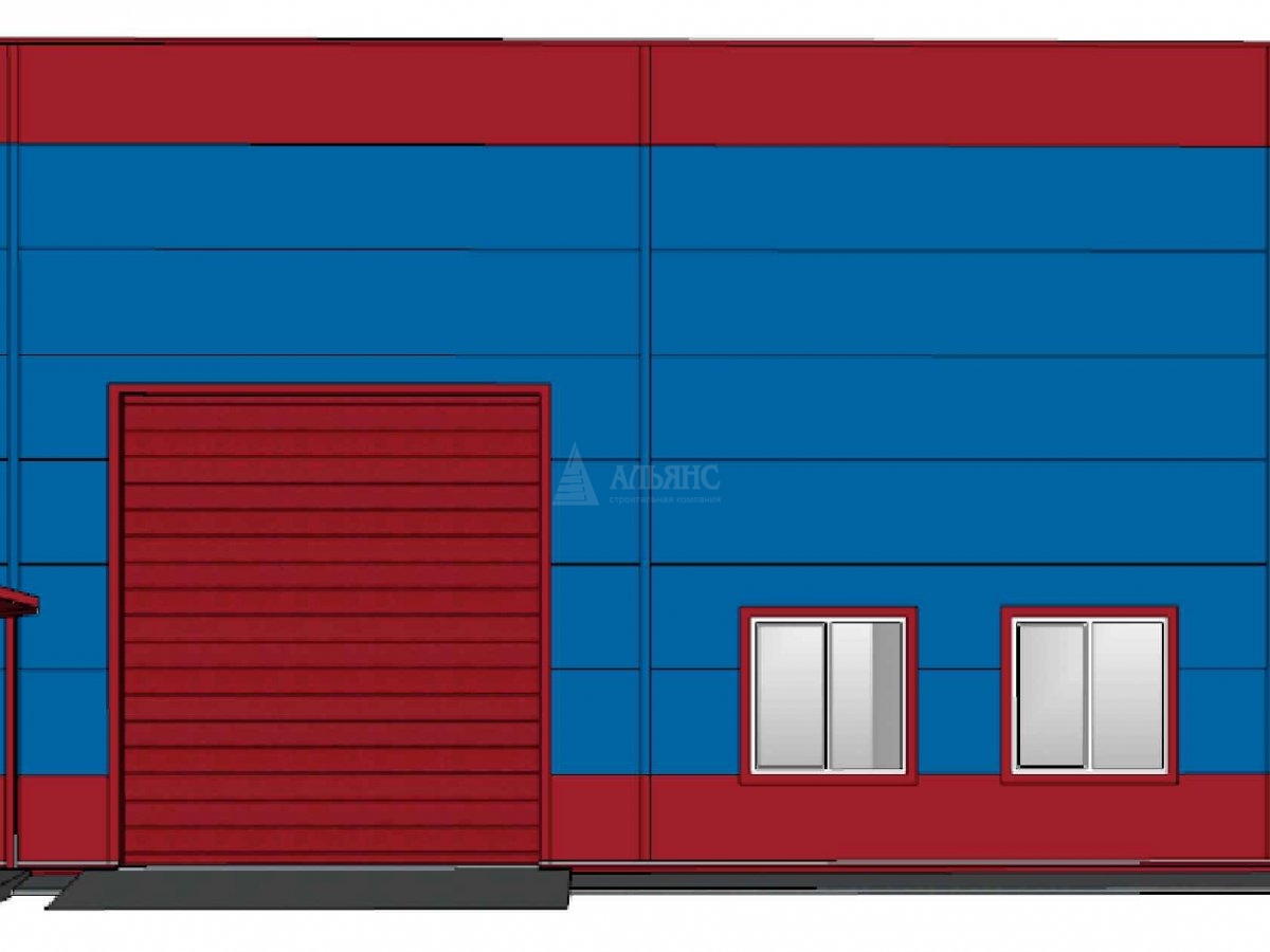 3D визуализация Склад-ангар из сэндвич-панелей - фото 2