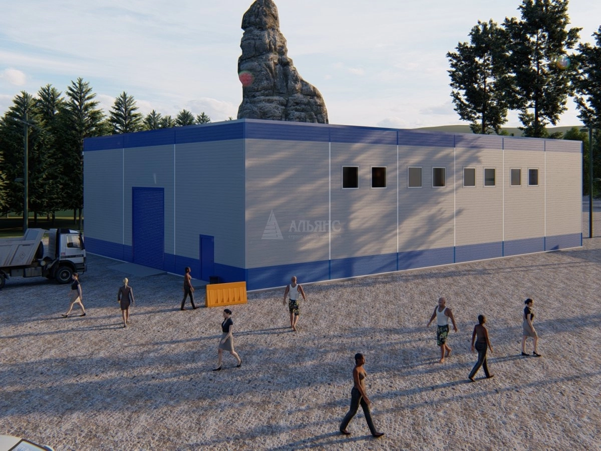 3D визуализация Склад-ангар готовой продукции из сэндвич-панелей - фото 2