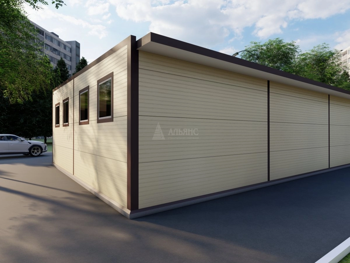 3D визуализация Гараж из сэндвич-панелей - фото 3