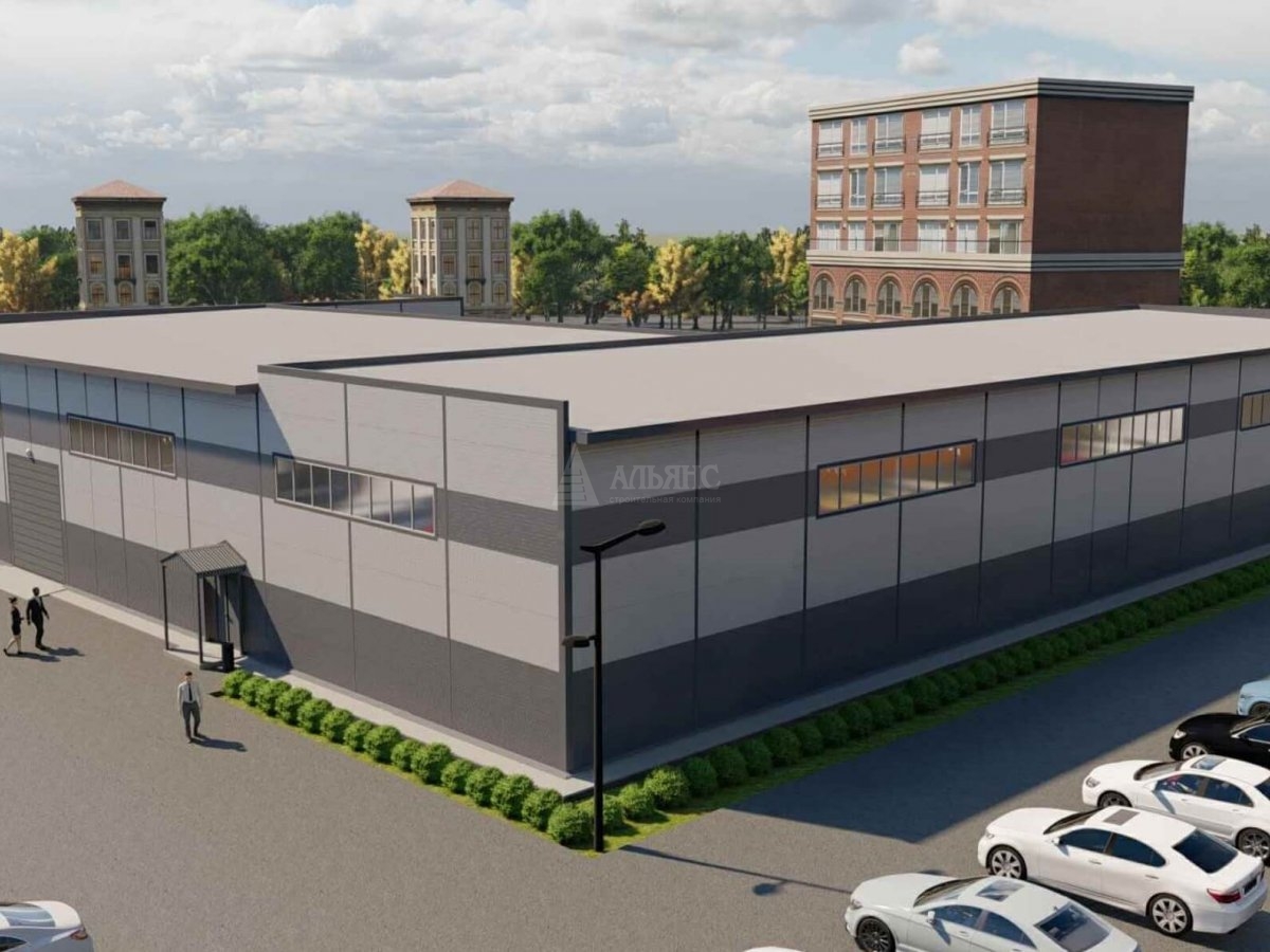 3D визуализация Производственное здание с АБК из сэндвич-панелей - фото 6